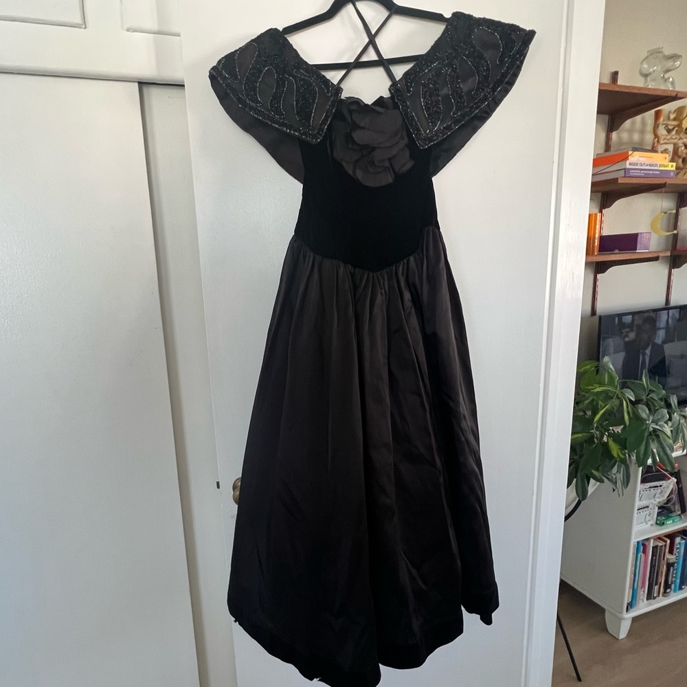 Vintage 80s Off The Shoulder Dress